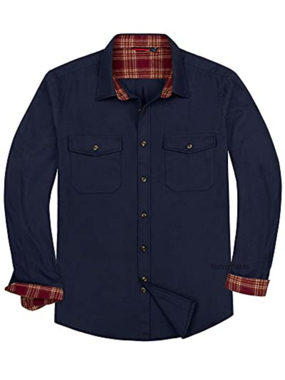Men's Cotton Blend Flannel Shacket, Button Down, Regular Fit